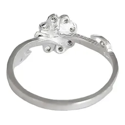 Anillo Plata 925 Flor con Zirconia Transparente - Imagen 5