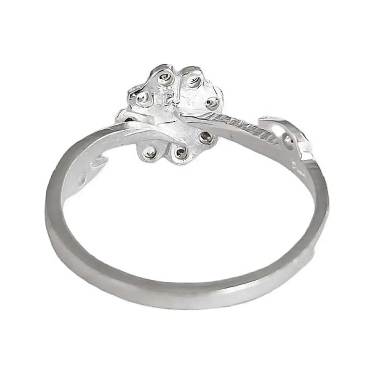 Anillo Plata 925 Flor con Zirconia Transparente - Imagen 5