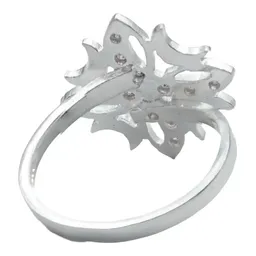 Anillo Plata .925 Flor Cuatro Lunas Zirconia Rosa para Mujer - Imagen 4