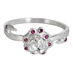 Anillo Plata 925 Flor de Loto con Zirconia Rosa - Imagen 3