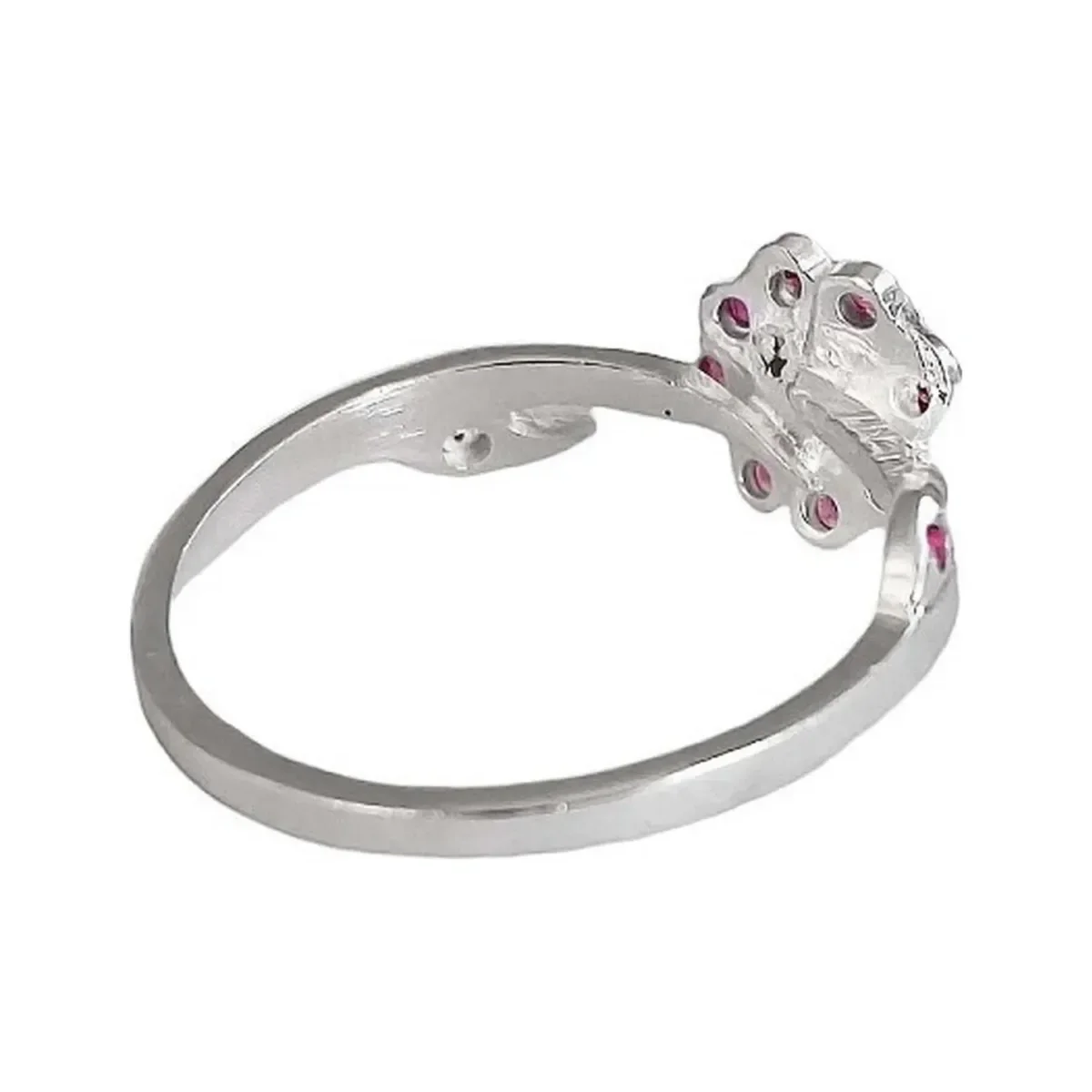 Anillo Plata 925 Flor de Loto con Zirconia Rosa - Imagen 4