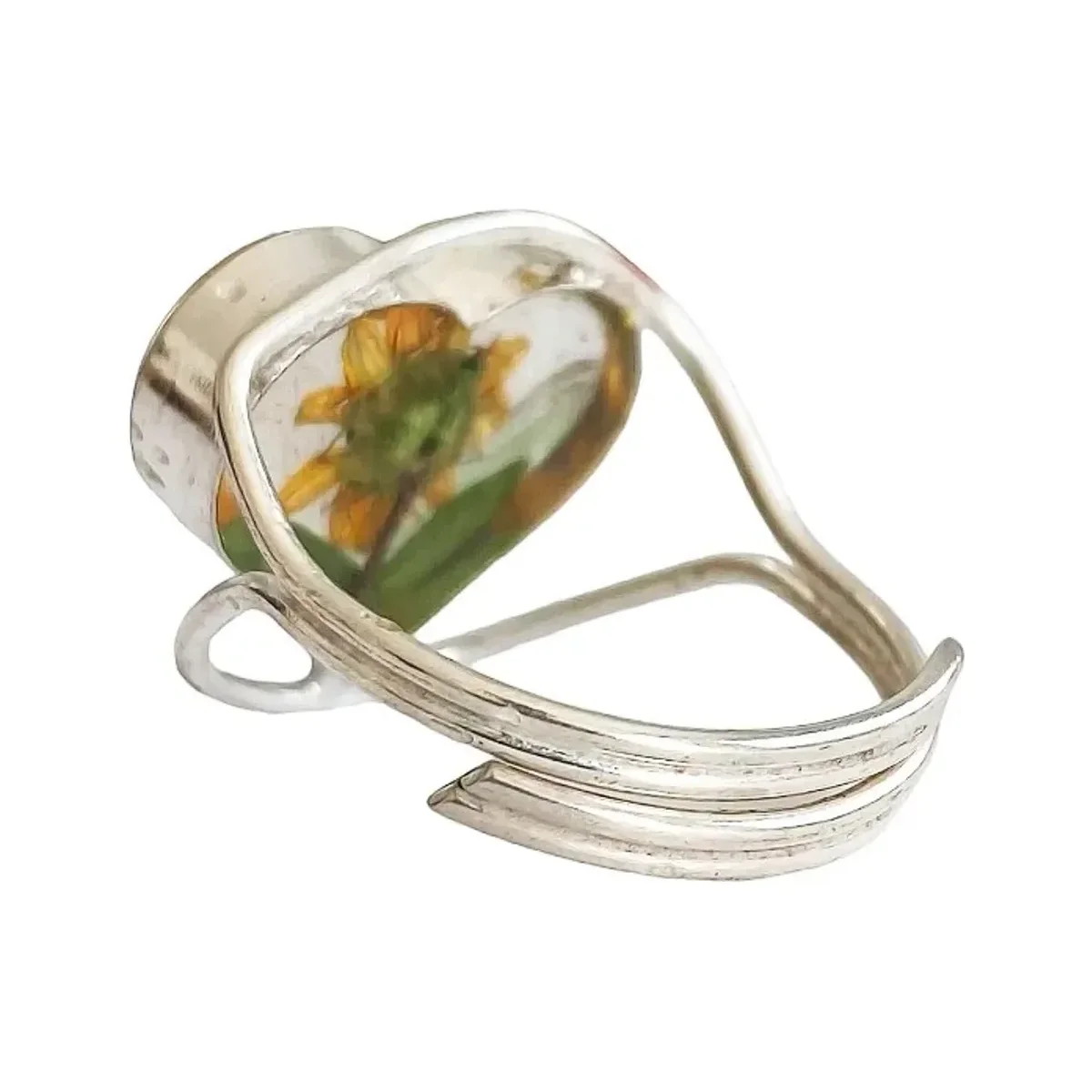 Anillo Plata 925 Girasol Corazón Ajustable - Imagen 5