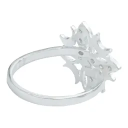 Anillo Plata 925 Lunas y Flor con Zirconia Artesanal Mexicana - Imagen 3