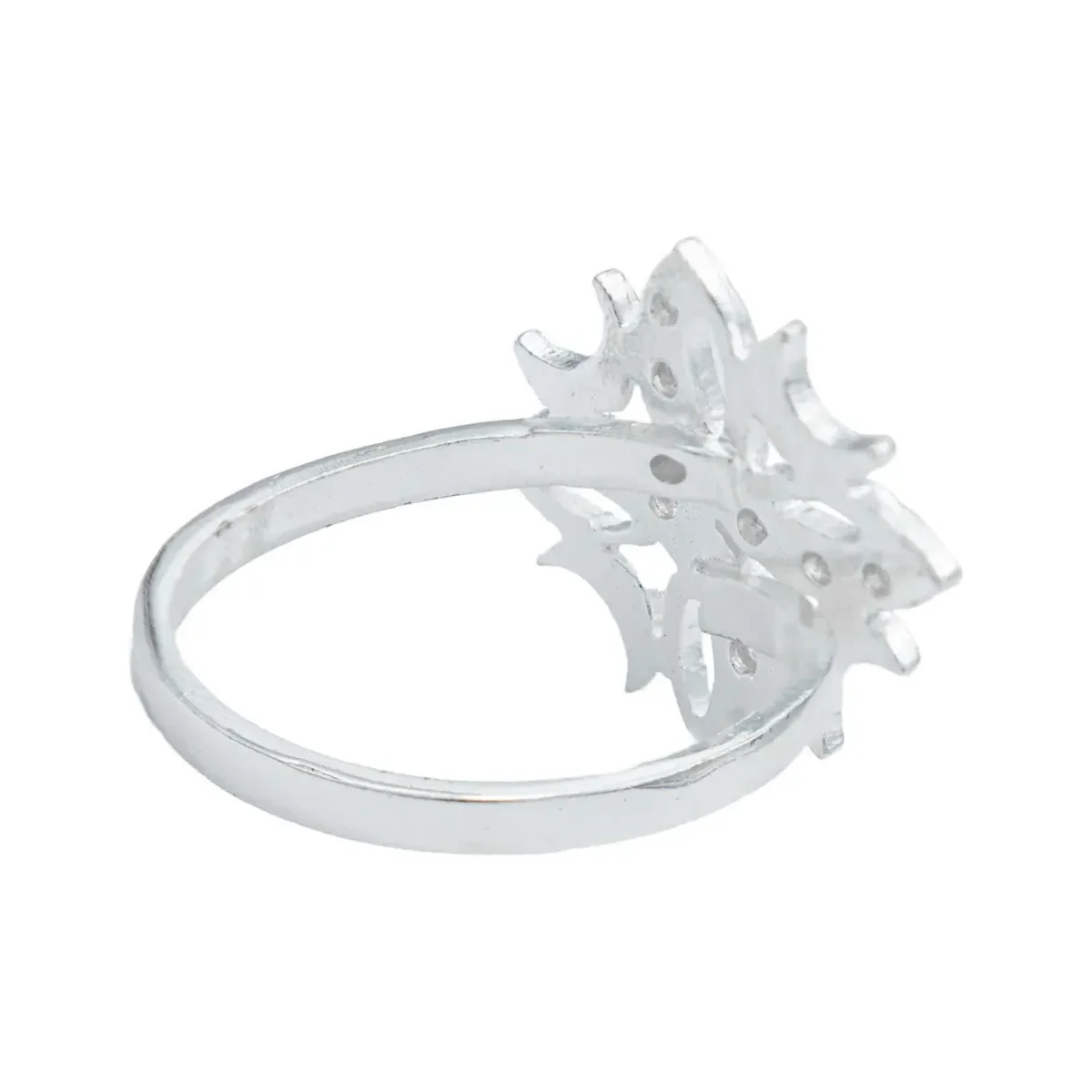 Anillo Plata 925 Lunas y Flor con Zirconia Artesanal Mexicana - Imagen 3