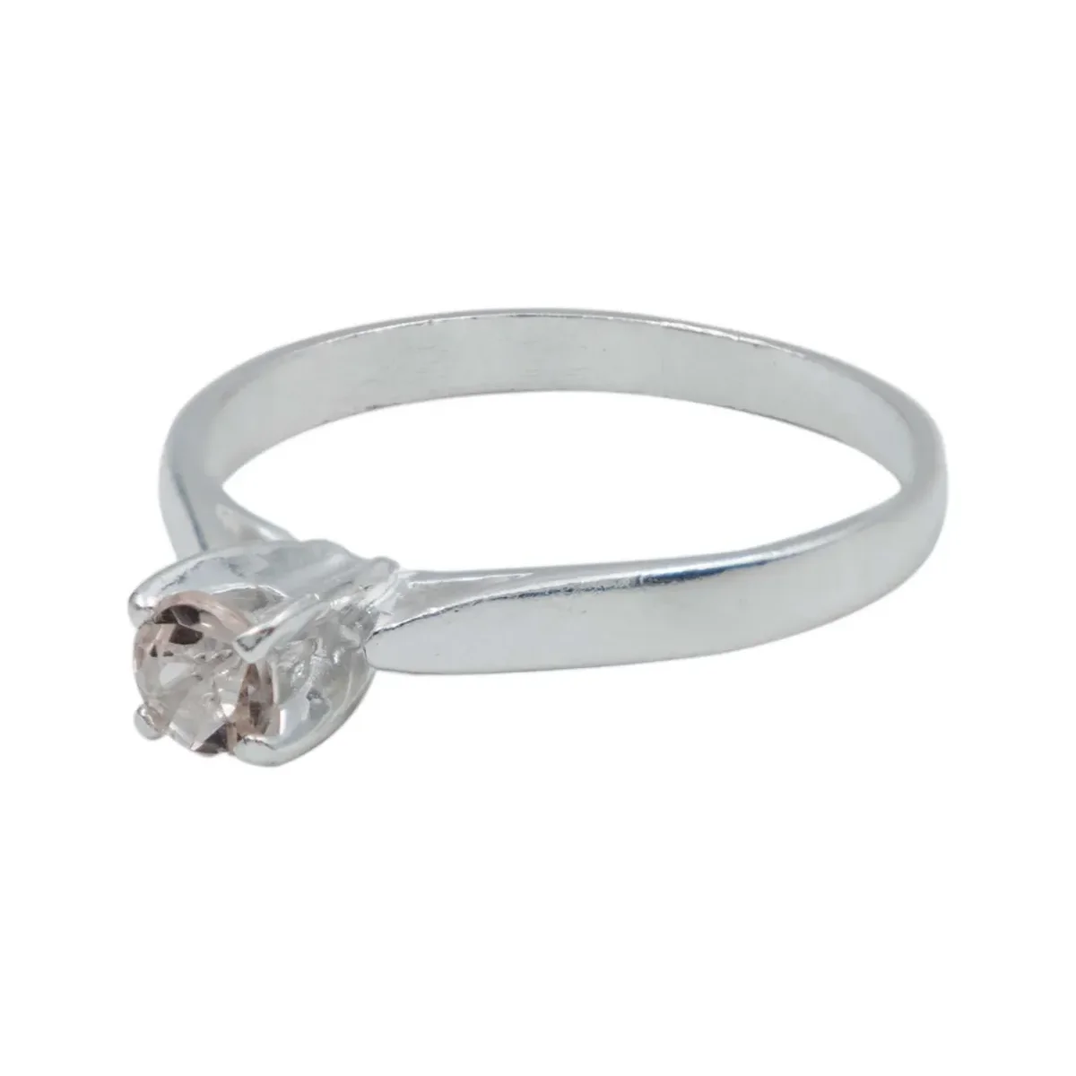 Anillo Promesa Plata 925 Morganita Rosa Natural para mujer, con morganita rosa, diseño delicado, ideal anillo de plata con pi