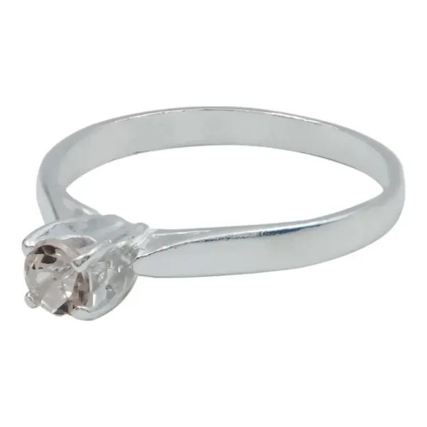 Anillo Plata 925 Morganita Rosa Natural Promesa - Imagen 1