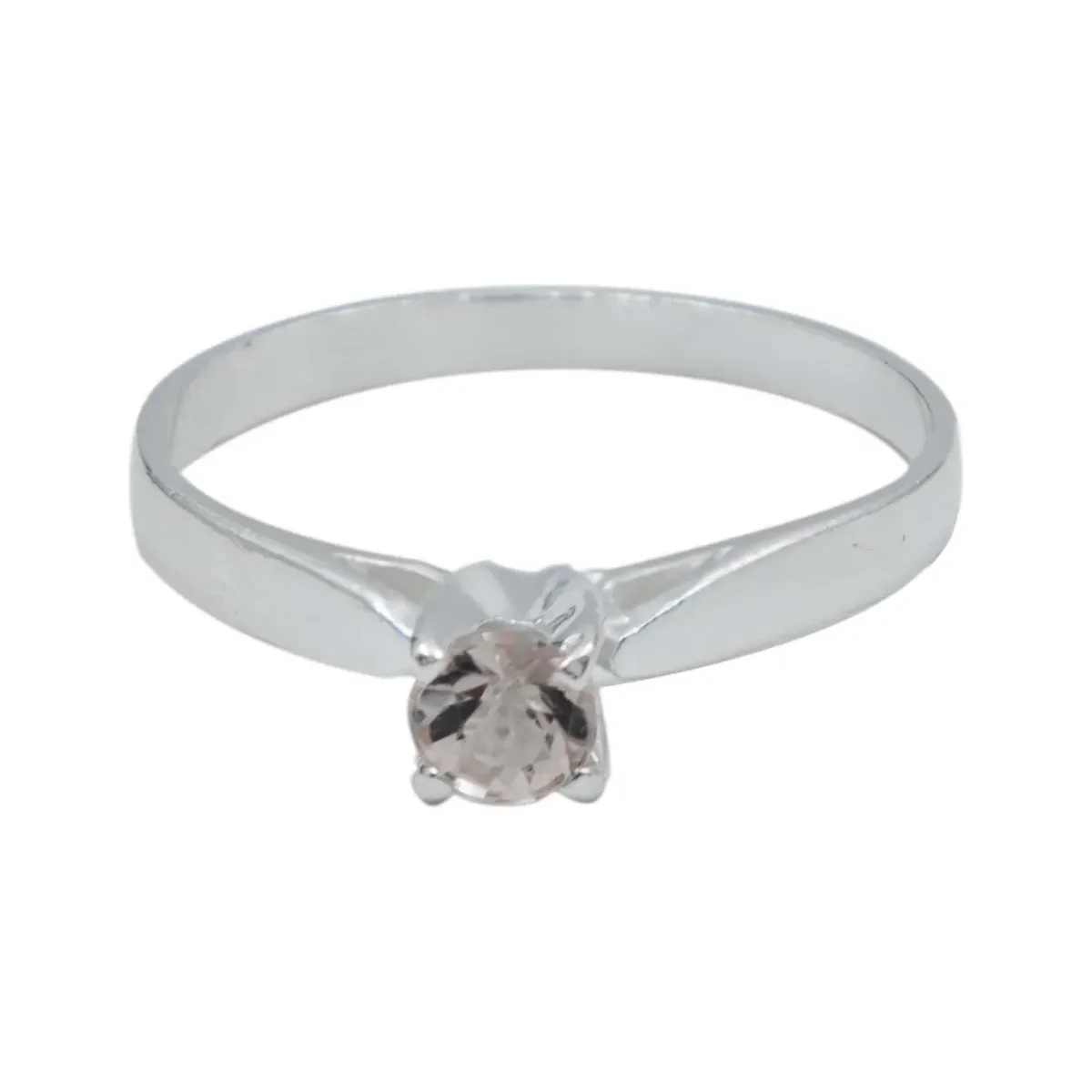 Anillo Plata 925 Morganita Rosa Natural Promesa - Imagen 2
