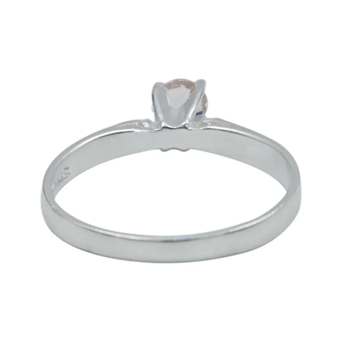 Anillo Plata 925 Morganita Rosa Natural Promesa - Imagen 4
