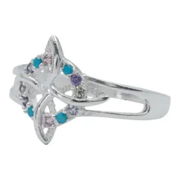 Anillo Plata 925 Nudo Bruja Celta con Zirconias Multicolor - Imagen 2