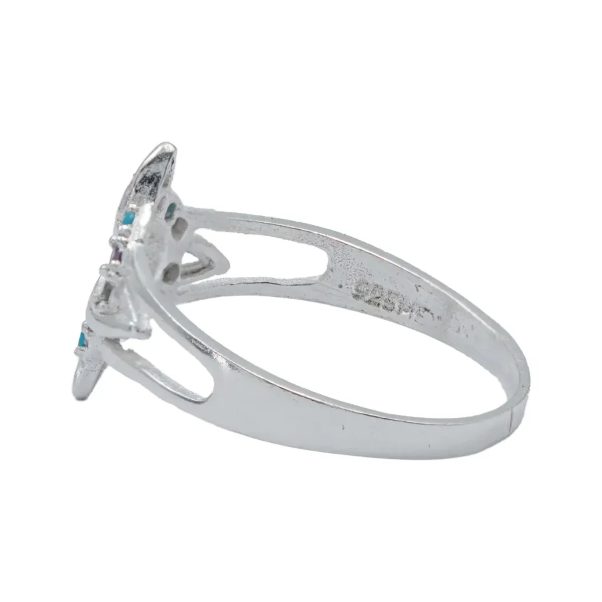 Anillo Plata 925 Nudo Bruja Celta con Zirconias Multicolor - Imagen 4