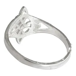 Anillo Plata 925 Nudo Bruja con Zirconia Naranja Artesanal - Imagen 4