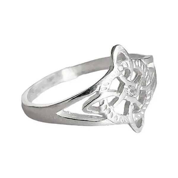 Anillo de plata .925 plateado zirconia nudo de bruja talla 9 — Joyaris