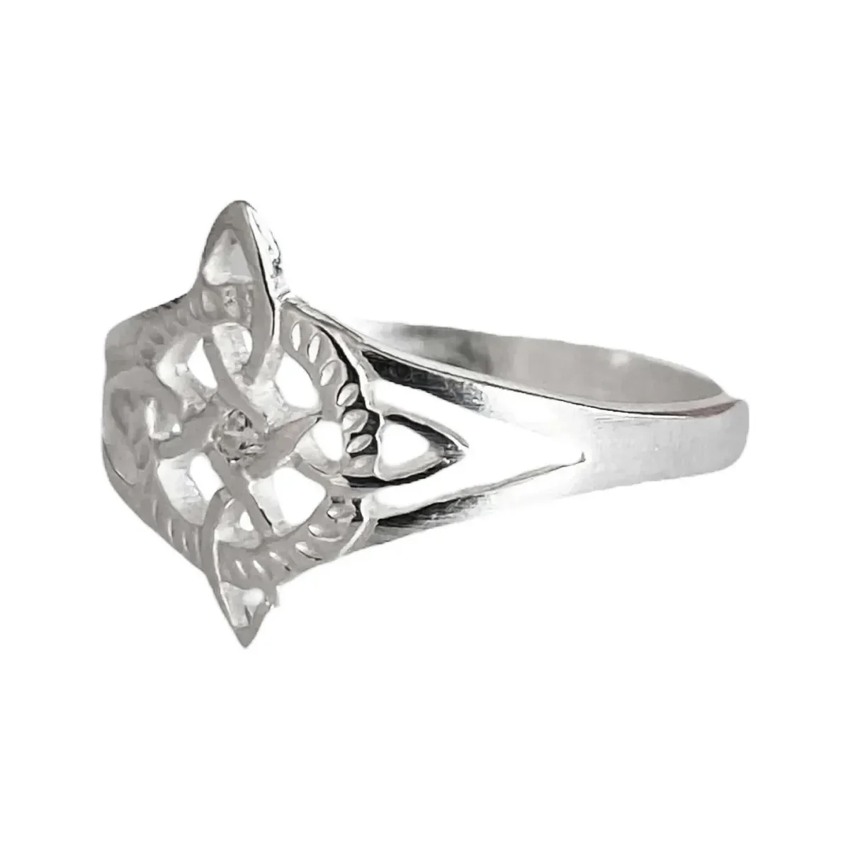 Anillo Plata 925 Nudo Bruja con Zirconia Protección - Imagen 2