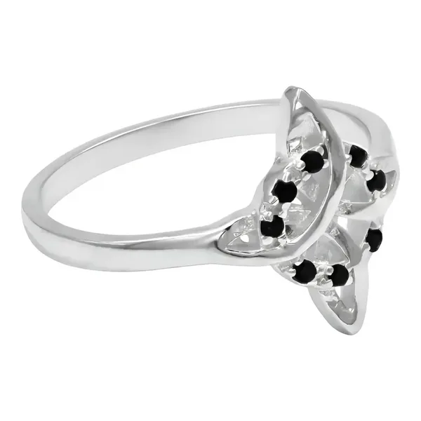 Anillo de plata .925 negro zirconia nudo de bruja — Joyaris
