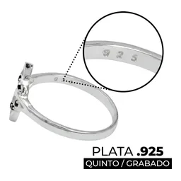 Anillo Plata 925 Nudo Bruja con Zirconias Negras - Imagen 3
