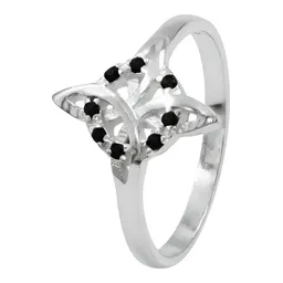 Anillo Plata 925 Nudo Bruja con Zirconias Negras - Imagen 4