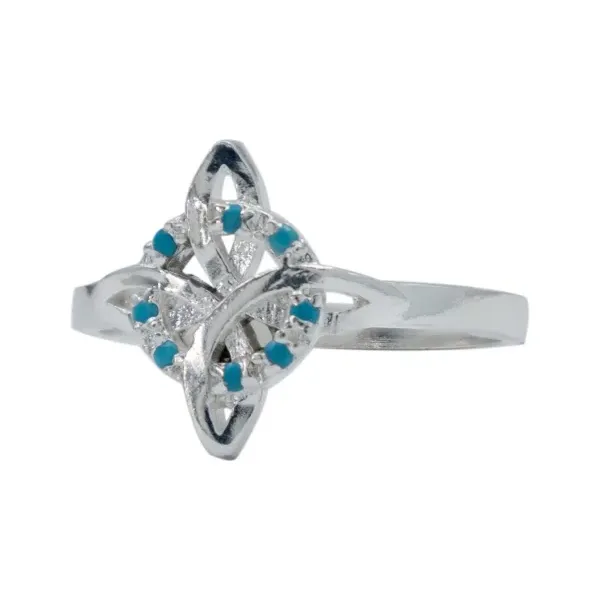 Anillo Plata 925 Nudo Bruja Zirconias Multicolor - Imagen 1