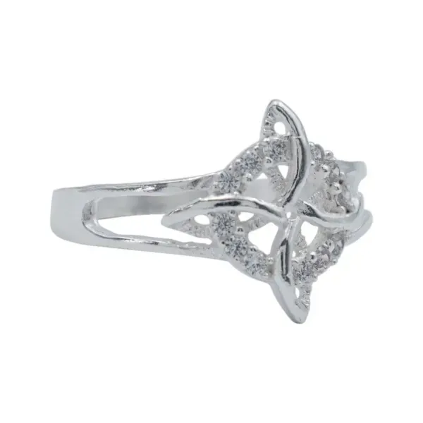 Anillo Plata .925 Nudo de Bruja Celta con Zirconia para Mujer - Imagen 1