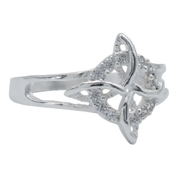 Anillo Plata .925 Nudo de Bruja Celta con Zirconia para Mujer - Imagen 1