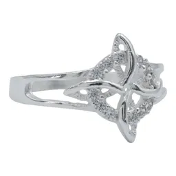 Anillo Plata .925 Nudo de Bruja Celta con Zirconia para Mujer Talla 9 - Imagen 1