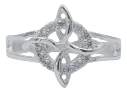 Anillo Plata .925 Nudo de Bruja Celta con Zirconia para Mujer Talla 9 - Imagen 2