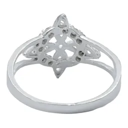 Anillo Plata .925 Nudo de Bruja Celta con Zirconia para Mujer Talla 9 - Imagen 4