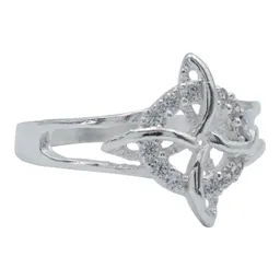 Anillo Plata 925 Nudo de Bruja Celta con Zirconia Transparente - Imagen 1
