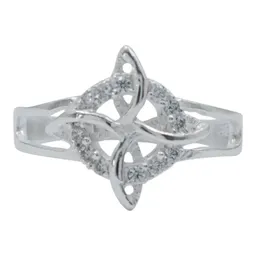 Anillo Plata 925 Nudo de Bruja Celta con Zirconia - Imagen 2