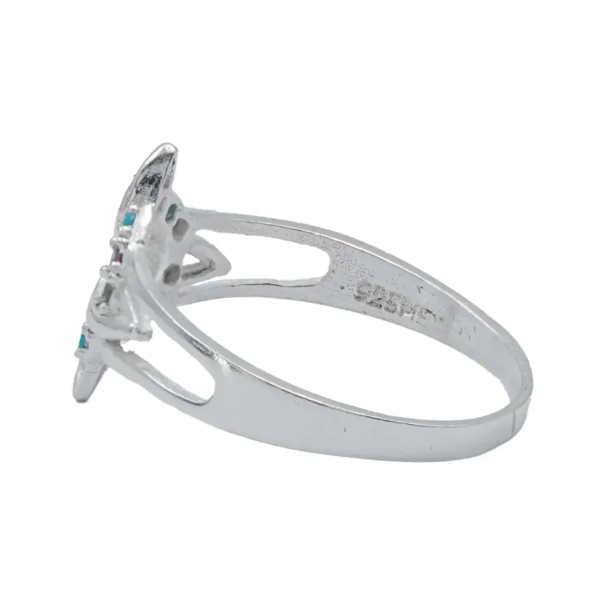 Anillo Plata 925 Nudo de Bruja Celta con Zirconias Multicolor Talla 10 - Imagen 4