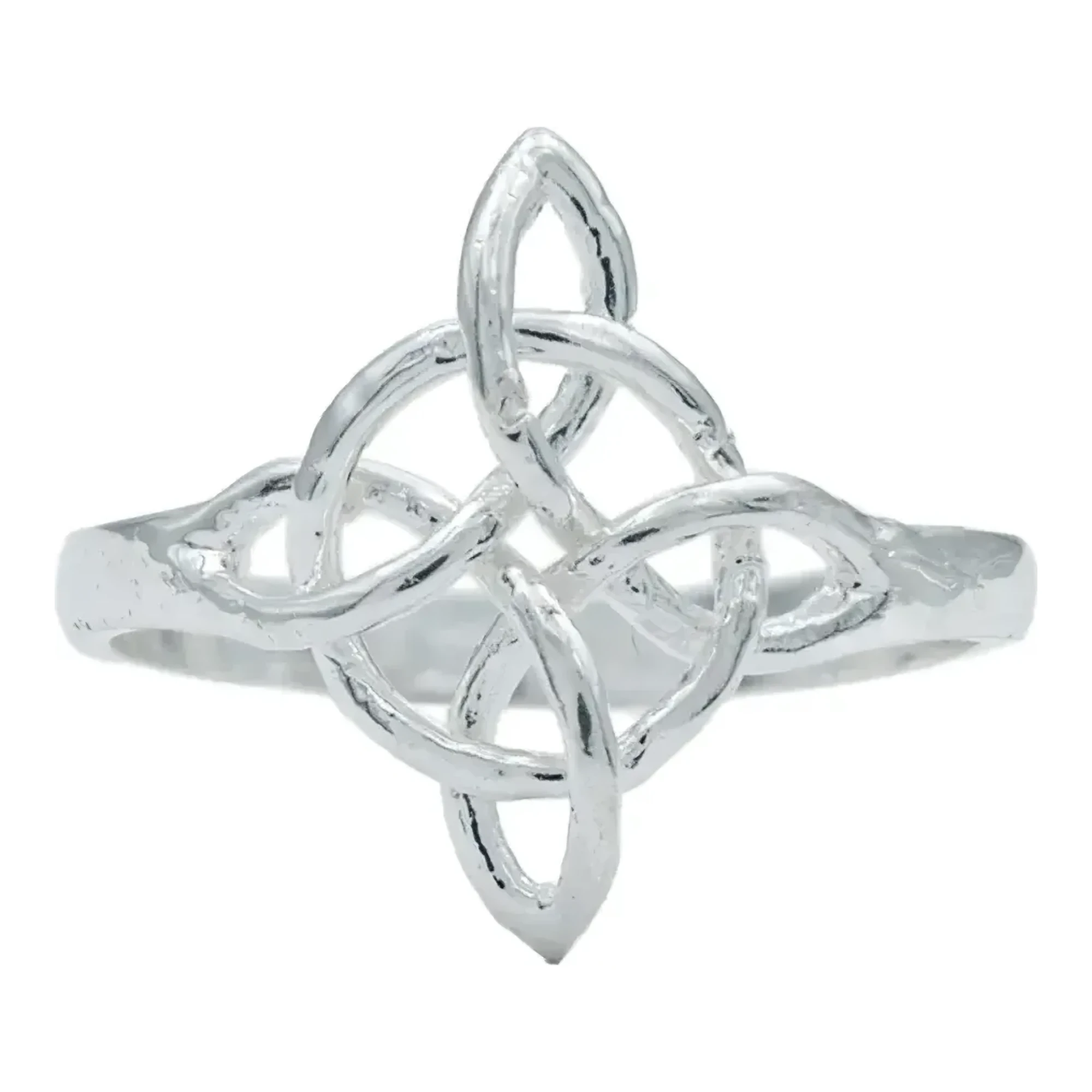 Anillo nudo de bruja plata .925 brillante talla 9, amuleto celta liso contra mal de ojo para hombre y mujer sin piedras