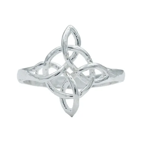 Anillo de plata .925 plateado Nudo de Bruja Celta artesanal liso amuleto — Joyaris