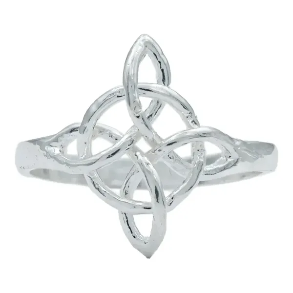 Anillo de plata .925 plateado Nudo de Bruja Celta artesanal liso amuleto — Joyaris