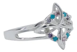 Anillo Plata 925 Nudo de Bruja Celta Zirconia Multicolor Talla 9 - Imagen 1