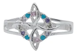 Anillo Plata 925 Nudo de Bruja Celta Zirconia Multicolor Talla 9 - Imagen 3