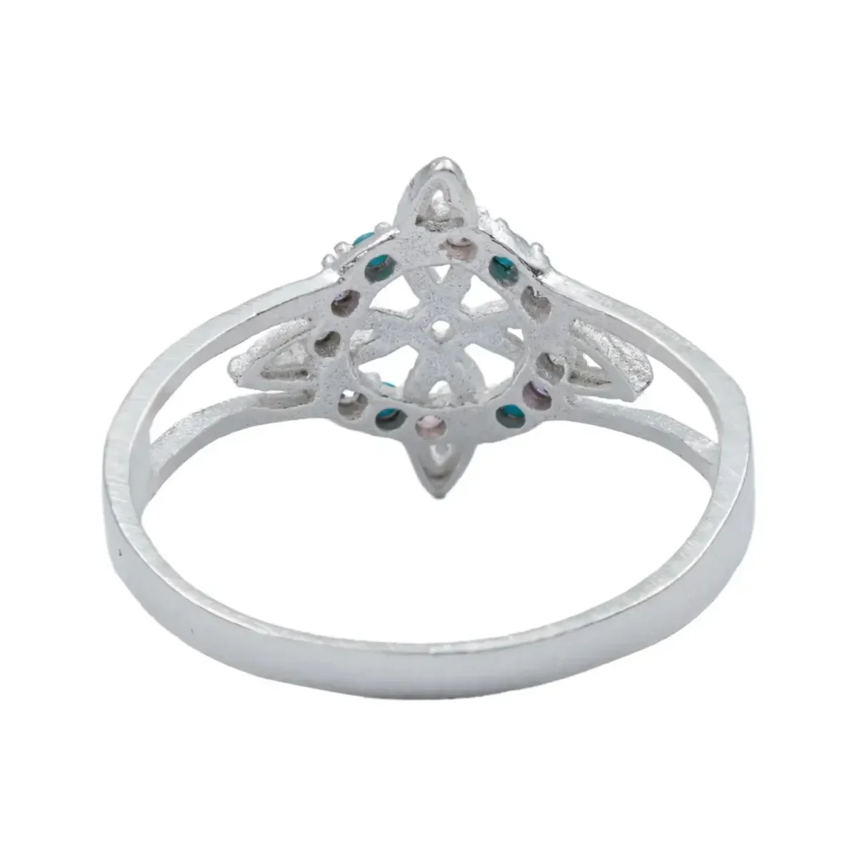Anillo Plata 925 Nudo de Bruja Celta Zirconia Multicolor Talla 9 - Imagen 5