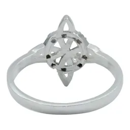 Anillo Plata 925 Nudo de Bruja con Zirconia Blanca Talla 8.5 - Imagen 3
