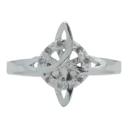 Anillo Plata 925 Nudo de Bruja con Zirconia Blanca Talla 8.5 - Imagen 4