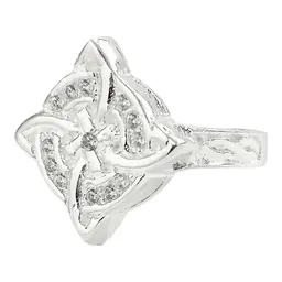 Anillo Plata 925 Nudo de Bruja con Zirconia Diseño Místico - Imagen 1