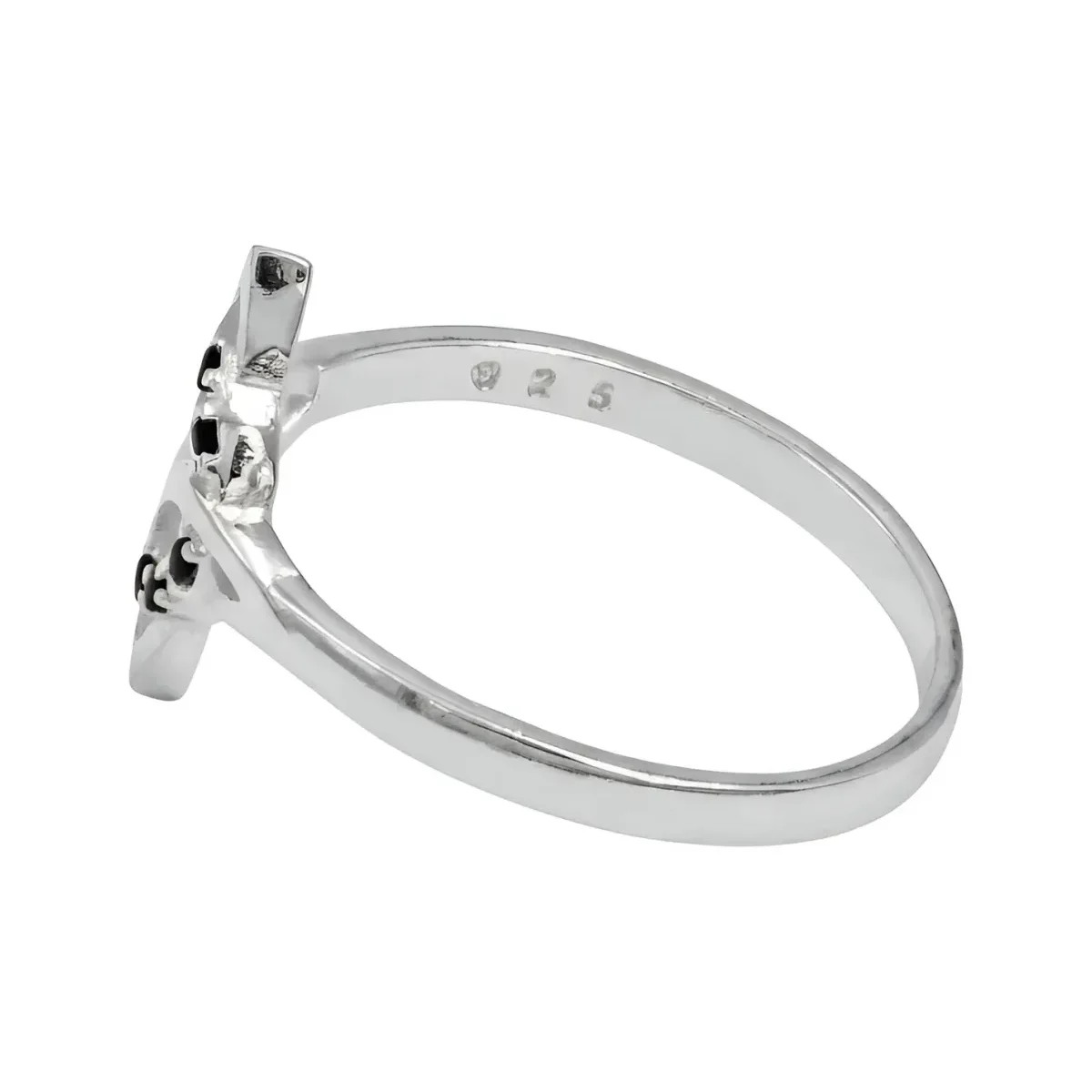 Anillo Plata 925 Nudo de Bruja con Zirconia Negra para Mujer - Imagen 2