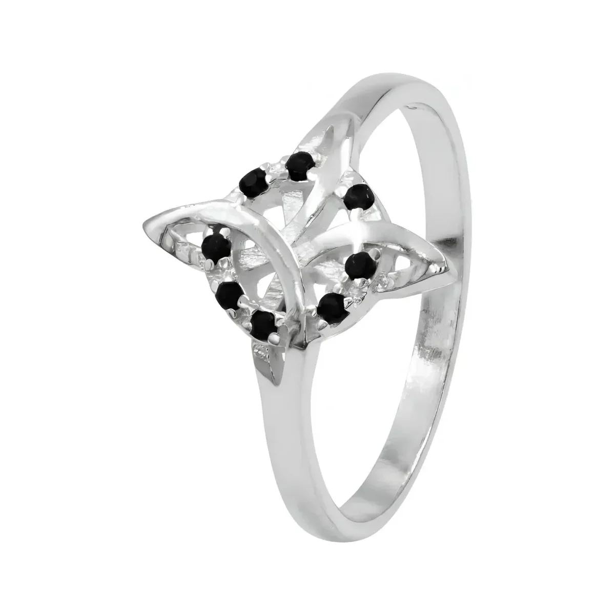 Anillo Plata 925 Nudo de Bruja con Zirconia Negra para Mujer - Imagen 4
