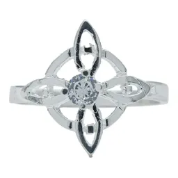Anillo Plata 925 Nudo de Bruja con Zirconia Reluciente - Imagen 1