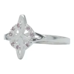 Anillo Plata 925 Nudo de Bruja con Zirconia Rosa para Mujer - Imagen 1