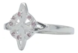 Anillo Plata 925 Nudo de Bruja con Zirconia Rosa para Mujer - Imagen 1