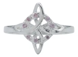Anillo Plata 925 Nudo de Bruja con Zirconia Rosa para Mujer - Imagen 4