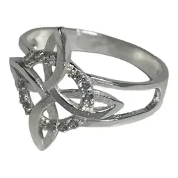 Anillo Plata 925 Nudo de Bruja con Zirconia Talla 10 - Imagen 1
