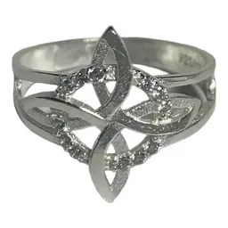 Anillo Plata 925 Nudo de Bruja con Zirconia Talla 6 - Imagen 2