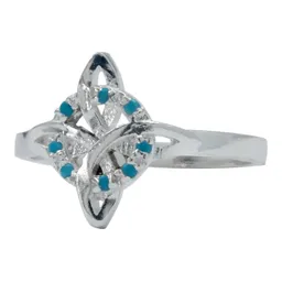 Anillo Plata 925 Nudo de Bruja con Zirconias Multicolor Talla 6.5 - Imagen 1
