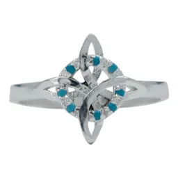 Anillo Plata 925 Nudo de Bruja con Zirconias Multicolor Talla 6.5 - Imagen 4