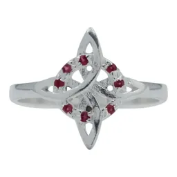 Anillo Plata 925 Nudo de Bruja con Zirconias Multicolor Talla 9 - Imagen 4