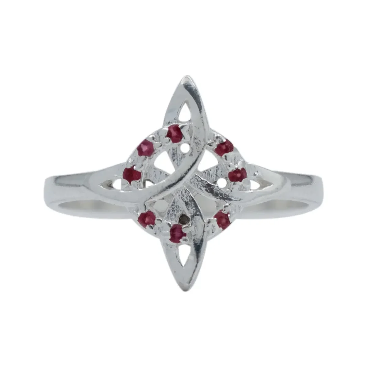 Anillo Plata 925 Nudo de Bruja con Zirconias Multicolor Talla 9 - Imagen 4